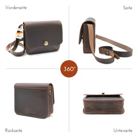 Thielemann Sienna Mini Bag, Made in Germany, Evening Bag, Small Leather Bag, Going Out Bag, Leather Shoulder Bag, Theatre Bag, Plain Bag, Ranger | Dark Brown