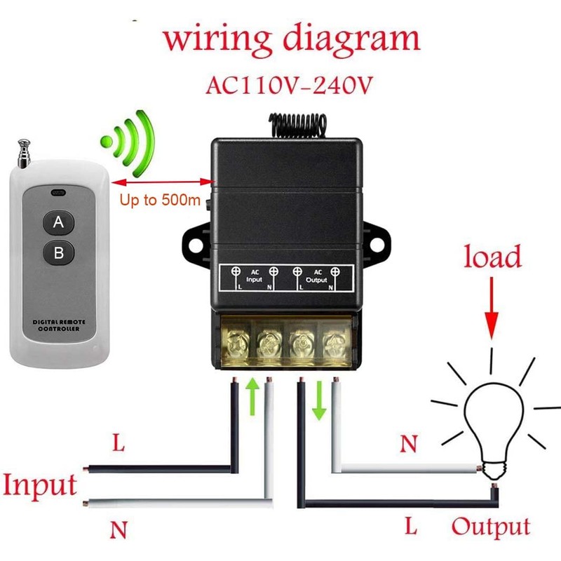 Wireless Remote Switch,AC110V/120V/240V/ Relay RF Remote Control Light Switches for