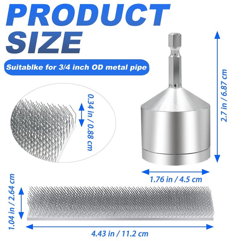 3/4" Copper Pipe Cleaner Tube Cleaning Brush for Drill with