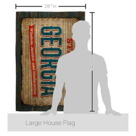 Georgia Vintage Burlap House Flag - Eagle Set Regional States USA American Territories Republic Country Particular Area - Decoration Banner Small Garden Yard Gift Double-Sided Made in 28 X 40