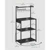 VASAGLE Kitchen Bakers Rack with Power Outlet, Coffee Bar 4-Tier