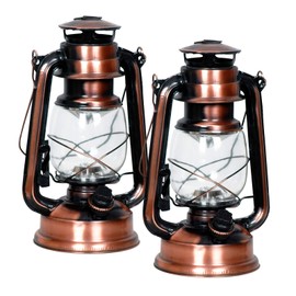 Eaxus® 15 LED Lantern in Vintage / Retro Oil Lamp Design, Copper Bronze Decorative Lantern