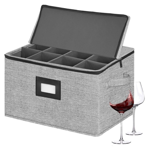 homyfort Wine Glass Storage Boxes with Dividers,China Storage Containers Stemware