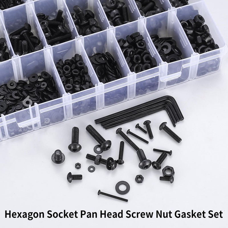 1430 Pcs M2 M3 M4 M5 Bolts and Nuts Set,