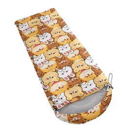 XYNHML Cartoon Bear Rabbit Camping Sleeping Bags for Adults Kids Boys Girls Cold Weather Warm Backpacking Kawaii Animals Sleeping Bag for All Seasons Camping, Camping Gear Equipment, Traveling