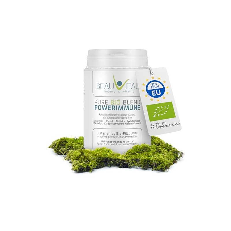 BEAUVITAL Pure Bio Powerimmune 100 g Vital Mushroom Powder from