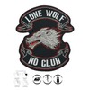 Lone Wolf - No Club XXL Sew-On Badge / Iron-On