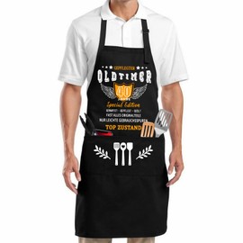 Tarklanda BBQ Apron 40th Birthday Man Gift Funny Cooking Apron Cotton Kitchen Apron Gift Ideas BBQ Apron Black Apron Gift for Men 40th Birthday BBQ Party