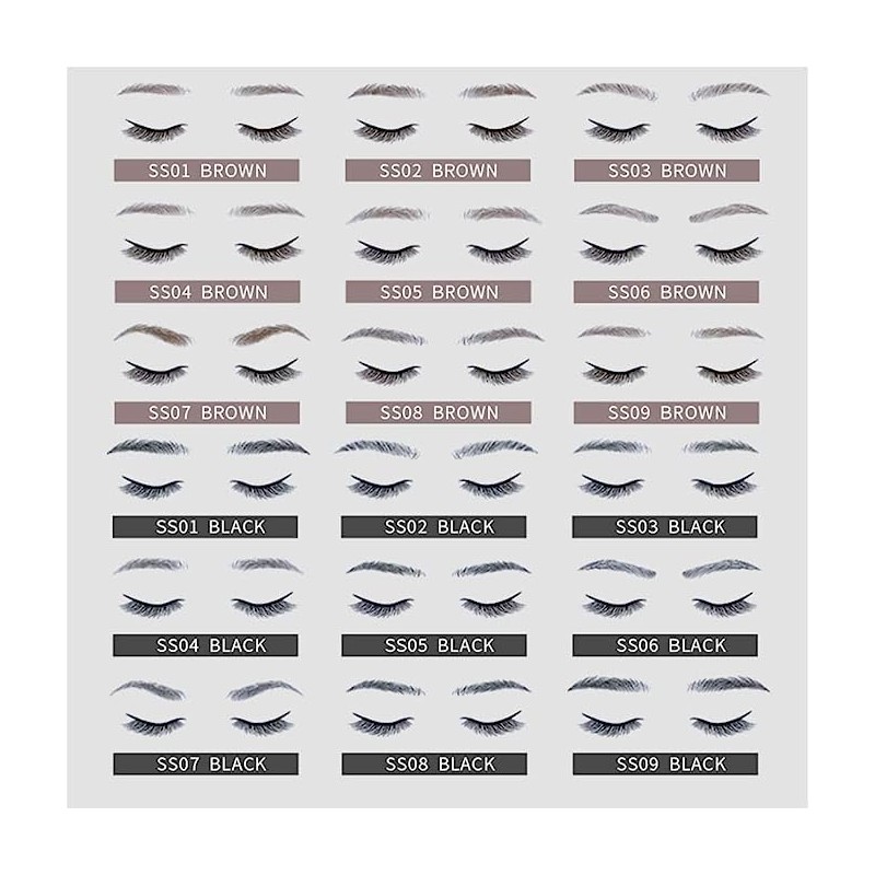 SYUSE Arch Eyebrow Black Eyebrow Seals Eyebrow Tattoo Stickers Permanent