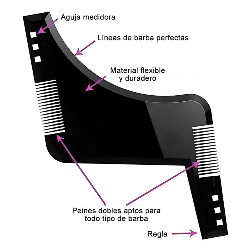 3 Pzs Plantilla Diseño Moldeado Barba Bigote Afeitado Barber