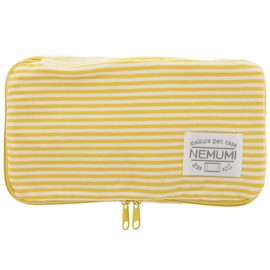 Sun-Star Stationery S1419625 Nemumi Makura Pencil Case, Doubles As A Pillow, Yellow Stripes