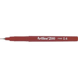 Artline 200 Brown Fineliner Technical Drawing Pens - Pack 12
