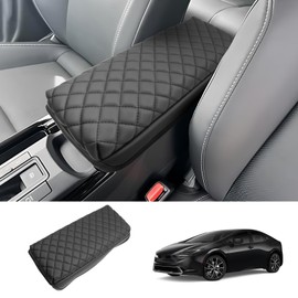 Coleya 2023 2024 2025 2026 Prius Center Console Cover for Toyota Prius (LE/XLE/Limited/Nightshade Edition), Waterproof&Comfy Leather Cushion Armrest Cover 2026 2025 Prius Accessories (Leather-Padded)