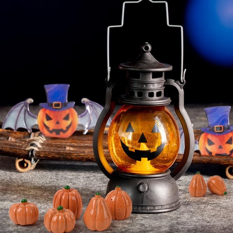 HAIOPS Mini Pumpkins, 50pcs Small Resin Pumpkins Fall Decoration for