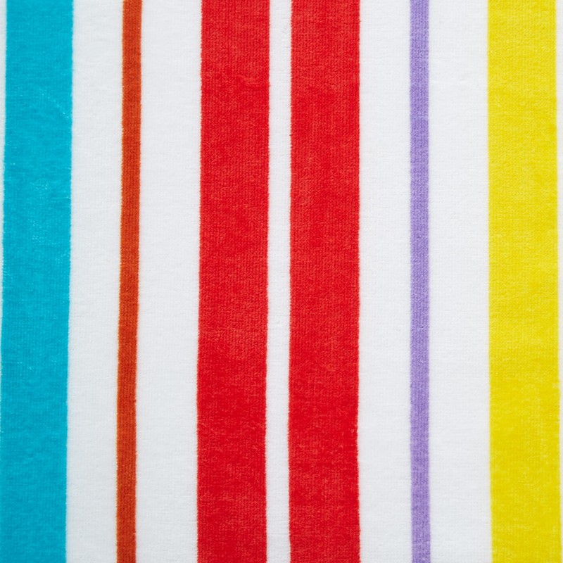 Catherine Lansfield Rainbow Stripe Beach Sun Lounger Towel 78x200cm Bright