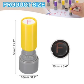 PATIKIL Letter Stamps Self Inking, Character F 7mm Alphabet Teacher Stamp Initial Stamp Mini Ink Stamp with Refill Ink for Class Notebook Scrapbooking DIY Craft, Yellow Shell