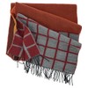 Wool Scarf Men's Winter Scarf Checked Orange Grey 100% Wool,
