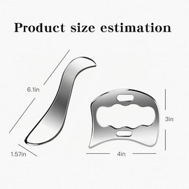 Juego de herramientas de raspador muscular Gua Sha de acero inoxidable 2 en 1, para liberación miofascial, terapia física y masaje de tejido profundo 