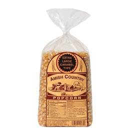 Amish Country Popcorn | 2 lb Bag | Extra Large Caramel Type Popcorn Kernels | Old Fashioned with Recipe Guide (Extra Large Caramel - 2 lb Bag)