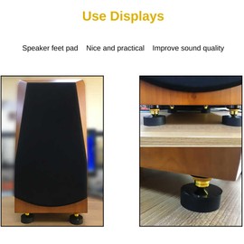 Dufray HiFi Speaker Spike Pads, Carbon Fiber Speaker Stand Feet, 2"x0.8", Hi-end Speaker Isolation Feet Shock Absorber Feet for DAC Subwoofer Turntables