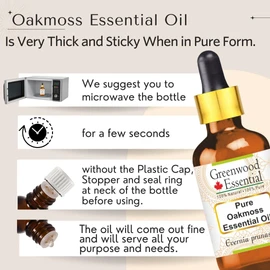 Greenwood Essential Pure Oak Moss Essential Oil (Evernia Prunastri) with Glass Dropper Natural Therapeutic Quality Steam Distilled 15 ml (0.50 oz)
