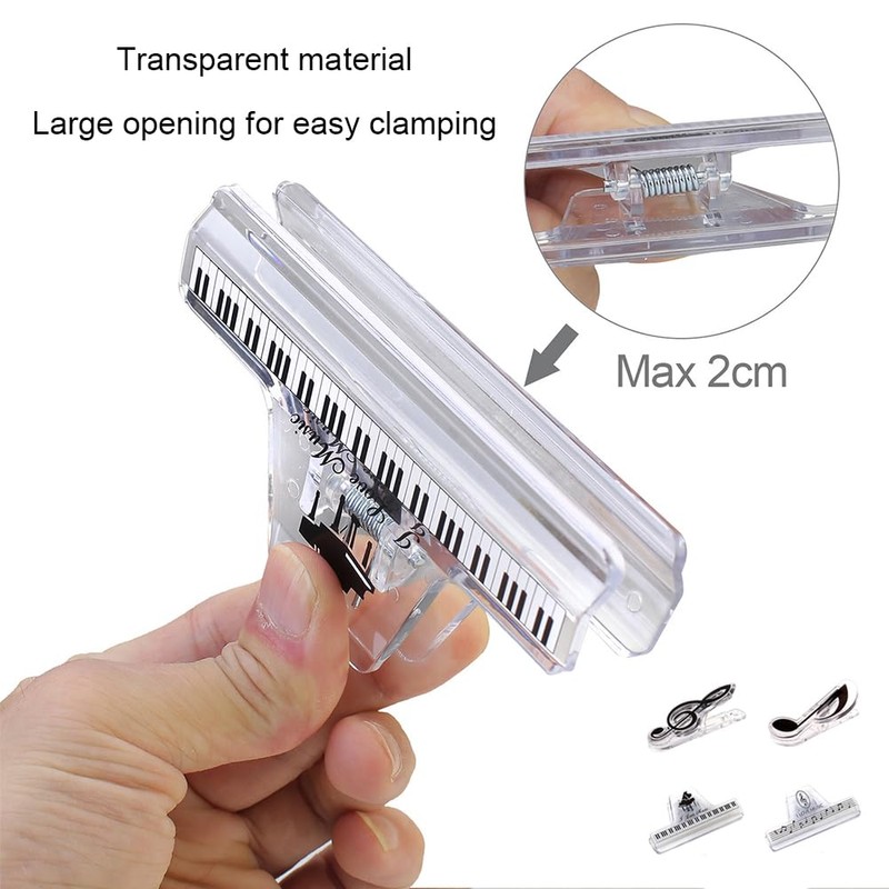 4 Pack Sheet Music Holder Clip Piano Music Stand Universal