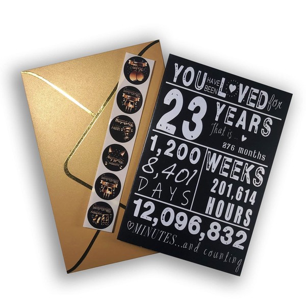 Sutjxc Cheers to 23rd Birthday Cards for Women Men,Best Gifts