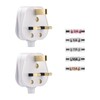 2 Pack 3 Pin Plug UK, 3 pin Mains Plug