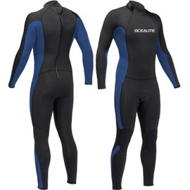 Ocealite Junior Full Wetsuits 4/3mm and 3mm Full Wetsuit for Youth Premium Neoprene and Nylon Suits for Diving Snorkeling Surfing Swimming (Mens 3mm Navy Blue, Medium)