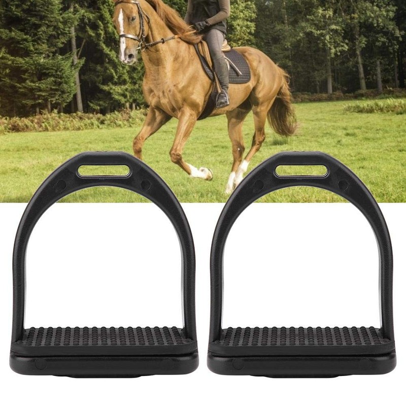 Horse Stirrup-1 Pair Black High Strength Horse Stirrup Durable Quality
