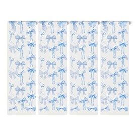 Reateforin Blue Bow Wall Decor Women Girls Room Decorative Funky Preppy Light Bow Wall Stickers Bows Decals for Walls Bows Decorations Nursery Girls Wall Decals Bedroom Coquette Room 59"x78.7"