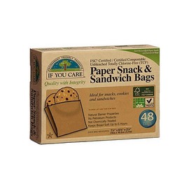 If You Care Unbleached Snack and Sandwich Bags 48 Bags 19cm x 16.2cm x 5.7cm