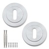 Bwintech 1 Pair 52MM Satin Chrome Keyhole Escutcheon Keyhole Cover
