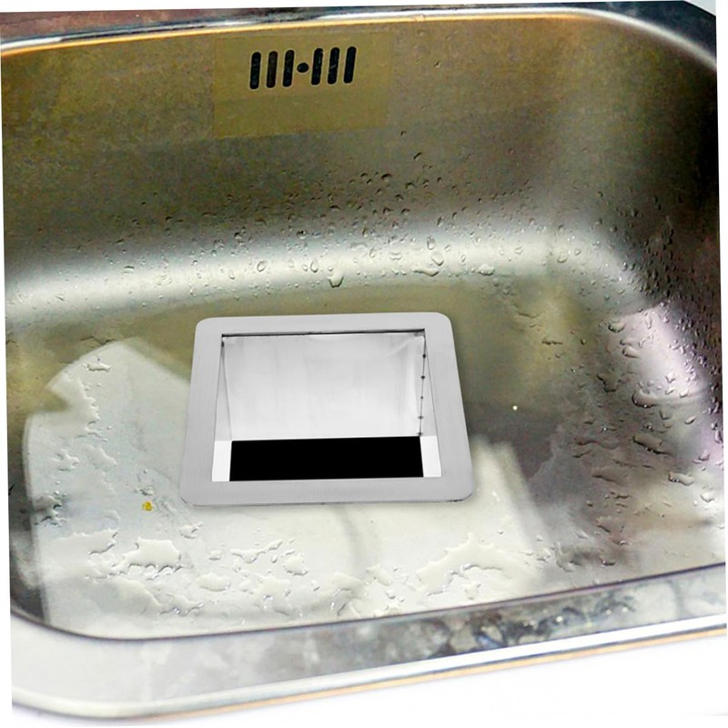 OFFSCH Stainless Steel Drop in Trash Chute Square Countertop Waste