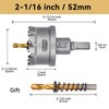 CENYB 2-1/16" (52mm) Tungsten Carbide Tipped Hole Saw with 2Pcs