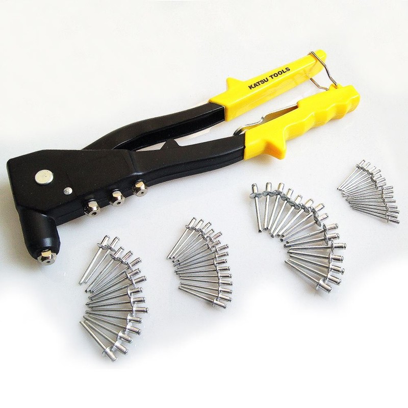 KATSU Tools 61PCs Hand Riveter Set in Plastic Case 405515