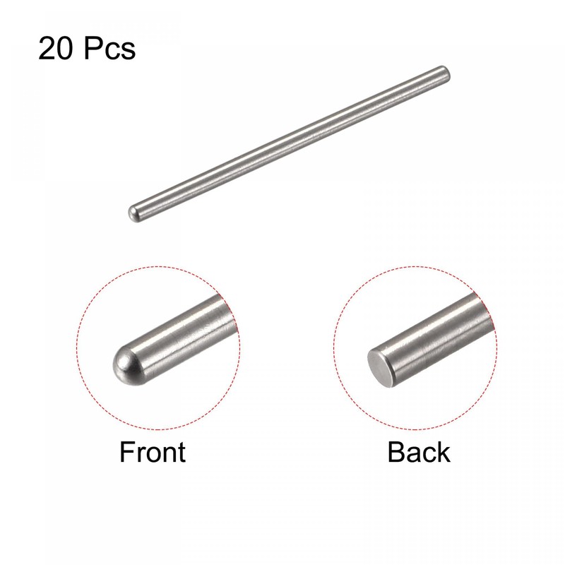 sourcing map 1x15mm Dowel Pins, 20pcs 304 Stainless Steel Round