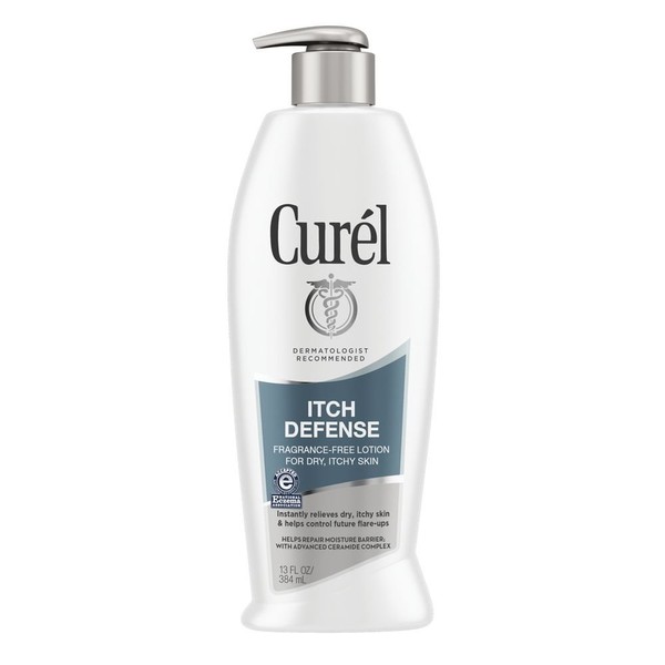 Curél Itch Defense Calming Moisturizer, 13 Ounce Body Lotion, with Advanced Ceramide Complex, Pro-Vitamin B5, Shea Butter, for Dry, Itchy Skin