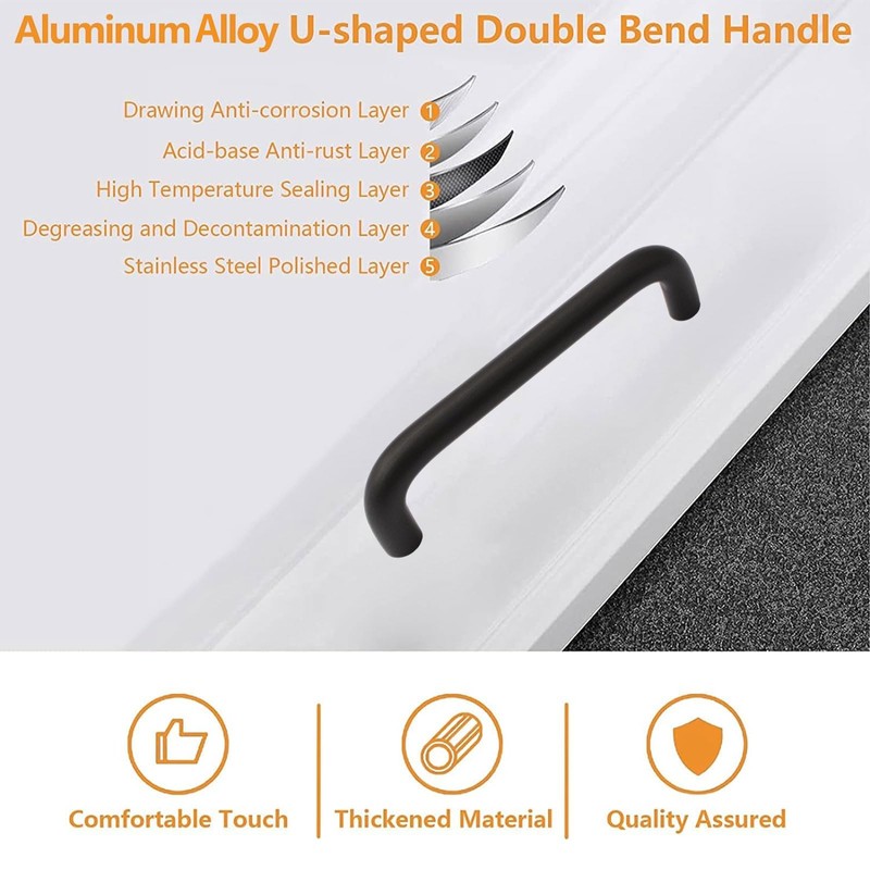 MOROBOR Aluminum Alloy Solid Round Handle, 96 mm Hole Centers