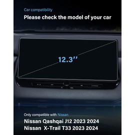 WEIPIN [Pack of 2 12.3 Inch Nano Screen Protectors for Nissa-n Qashqai J12/ X-Trail T33 e-POWER 2023 2024 2025, Nano Screen Protector for Nisan Connect with Anti-Fingerprint