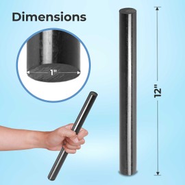 Calvana (2 Pack) Round Acetal Copolymer Rods - Standard Tolerance 1-Inch Diameter and 12-Inch Length Opaque Black Acetal Copolymer Rods Meets ASTM D6778 Specifications Perfect for Non-Marring Fixtures
