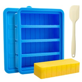 Silicone Butter Mold with Lid & Spatula, Non-Stick Butter Maker Tray and Container for Homemade Butter Storage, Baking, Freezing