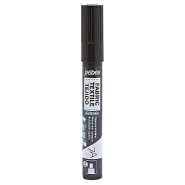 Pebeo 414 Paint Marker for Fabric, Seta Marker, Opaque Color that Can Be Drawn on Dark Fabrics, 0.2 inches (4 mm), Regular Color, Black