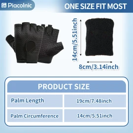 Workout Gloves, Weight Lifting Gloves Women Men Non-Slip Grip Gym Gloves with Wrist Braces, Fingerless Gym Exercise Training Gloves for Exercise Fitness Weightlifting Training Cycling