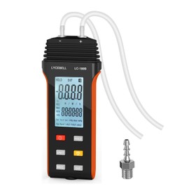 LC-189B Manometer, Digital Differential Pressure Gauge,Large Range Measurement, with Backlight Display, Suitable for HVAC Measurement, Gas Pressure System Troubleshooting(Black+Orange)