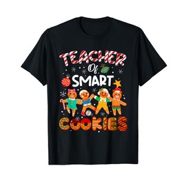 Teacher of Smart Cookies Christmas Pajamas Gingerbread Man T-Shirt