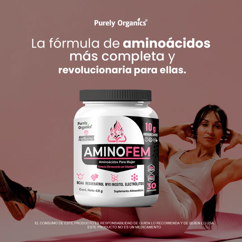 AminoFem Aminoácidos Para Mujer + BCAA | 30 Servicios |