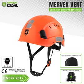 GREEN DEVIL Protective Helmet Work Helmet Hard Hat Adjustable ABS Safety Helmet Lightweight Ventilated Construction Helmet with EN 397 Industrial Helmet