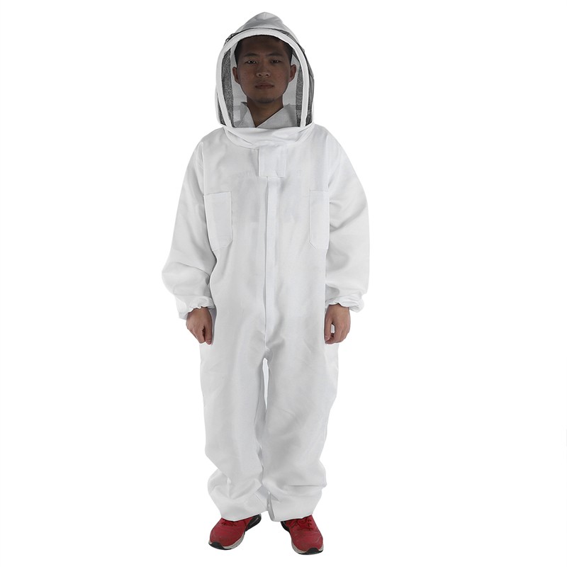 Professional Beekeeping Protective Full Body Jacket Smock Suit with Veil