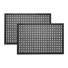 A1HC All Purpose Anti Fatigue Versatile Rubber Floor Non-Slip Drain Holes Mats – Perfect as Workplace Mats, Restaurant Kitchen Mat, Bar Area Mat, Commercial, Garage Floor Mat (2 Pack - 24 x 36 Inches)